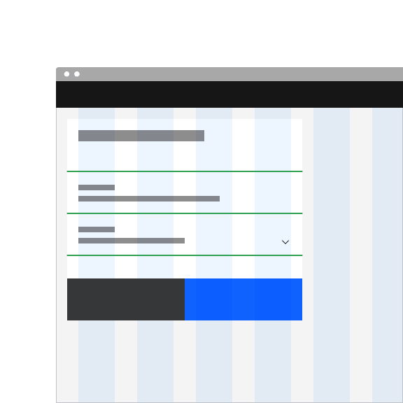 An example showing a properly stacked fluid inputs